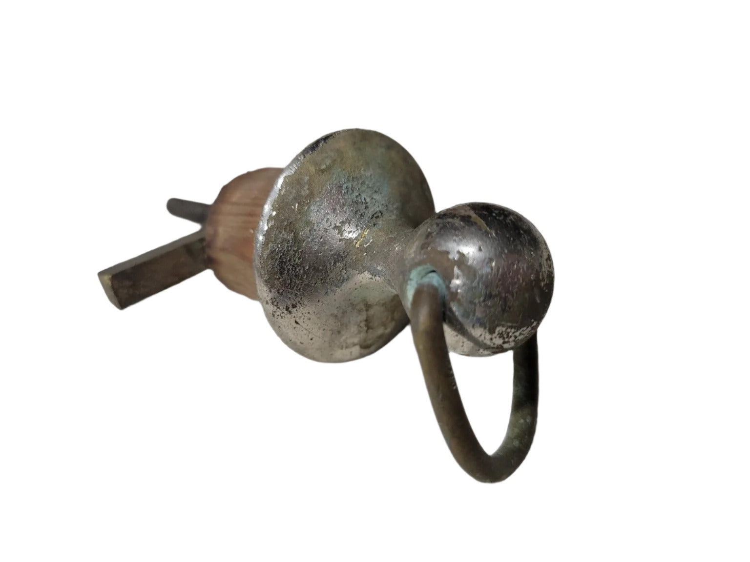 Antique Nickel-Plated Ring Pull Drawer Knob - 1 ¾" Ø x 1 ⅞" T
