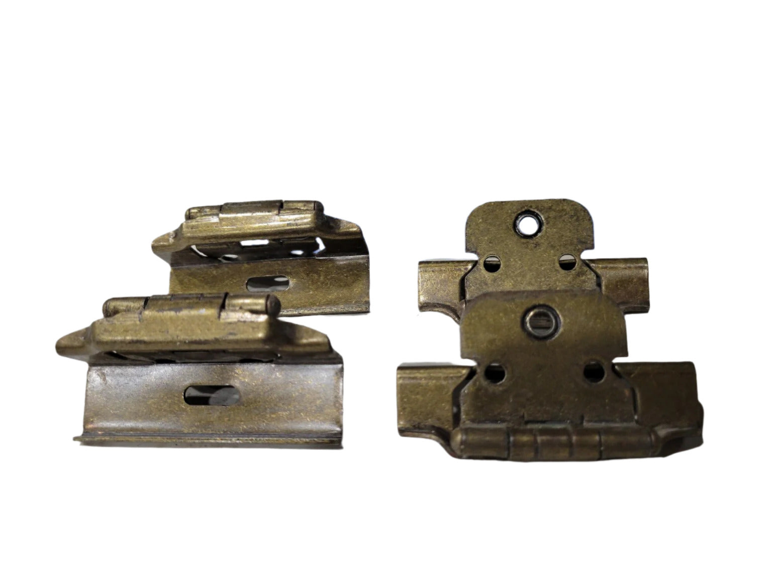 Set of 4 Brass Plated Overlay Cabinet Door Hinges – 2 ⅝" x 1 ⅜"