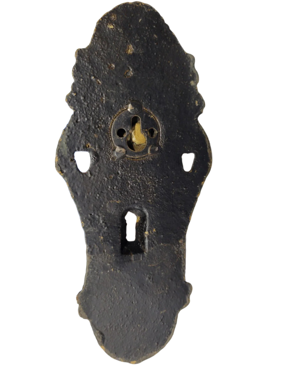Vintage Style Cast Iron Door Backplate with Crystal Knob - 3 ¾" W x 7 ½" T x ⅝" D