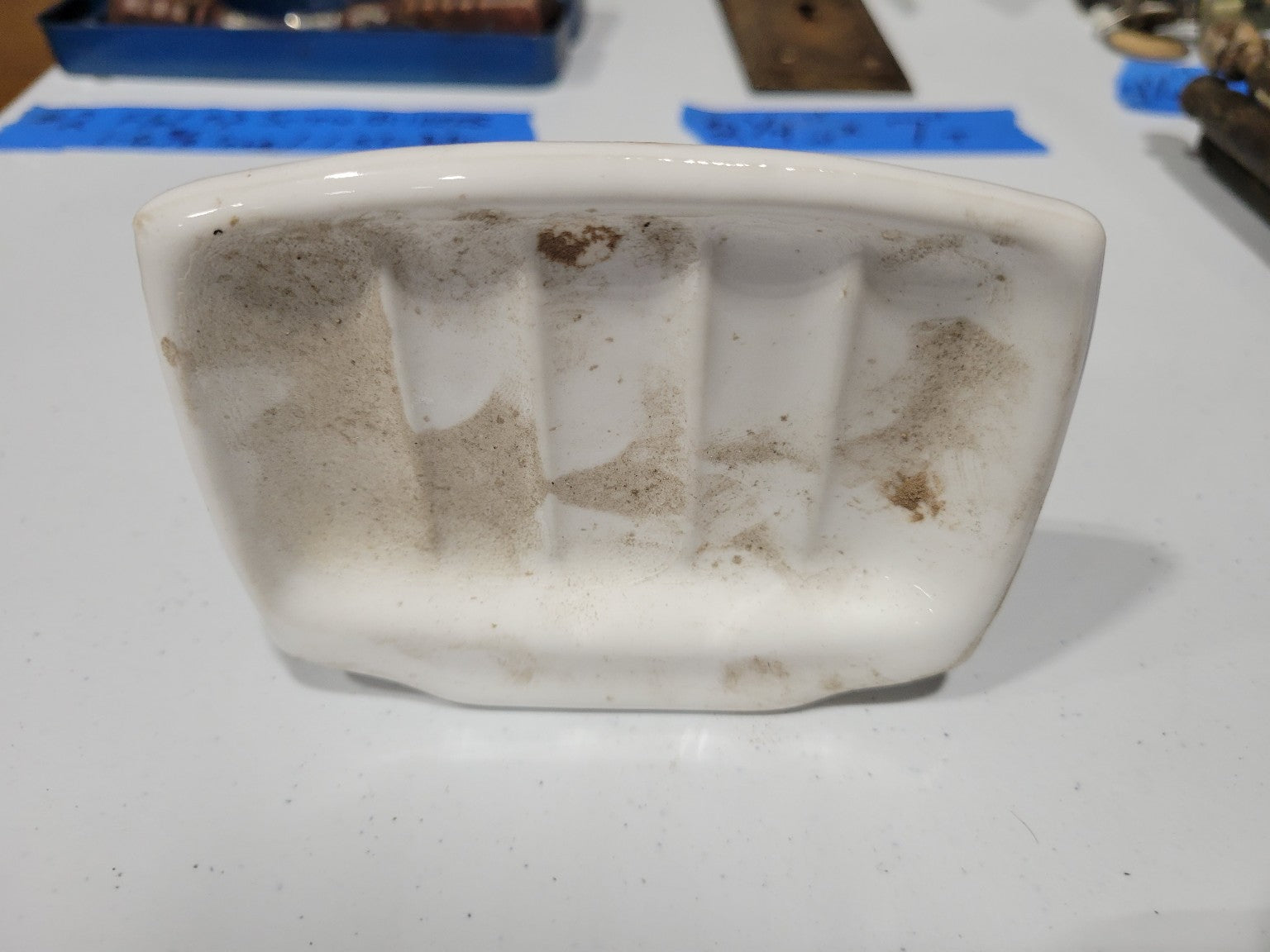 Vintage White Porcelain Soap Dish – Wall Mount Bathroom Fixture