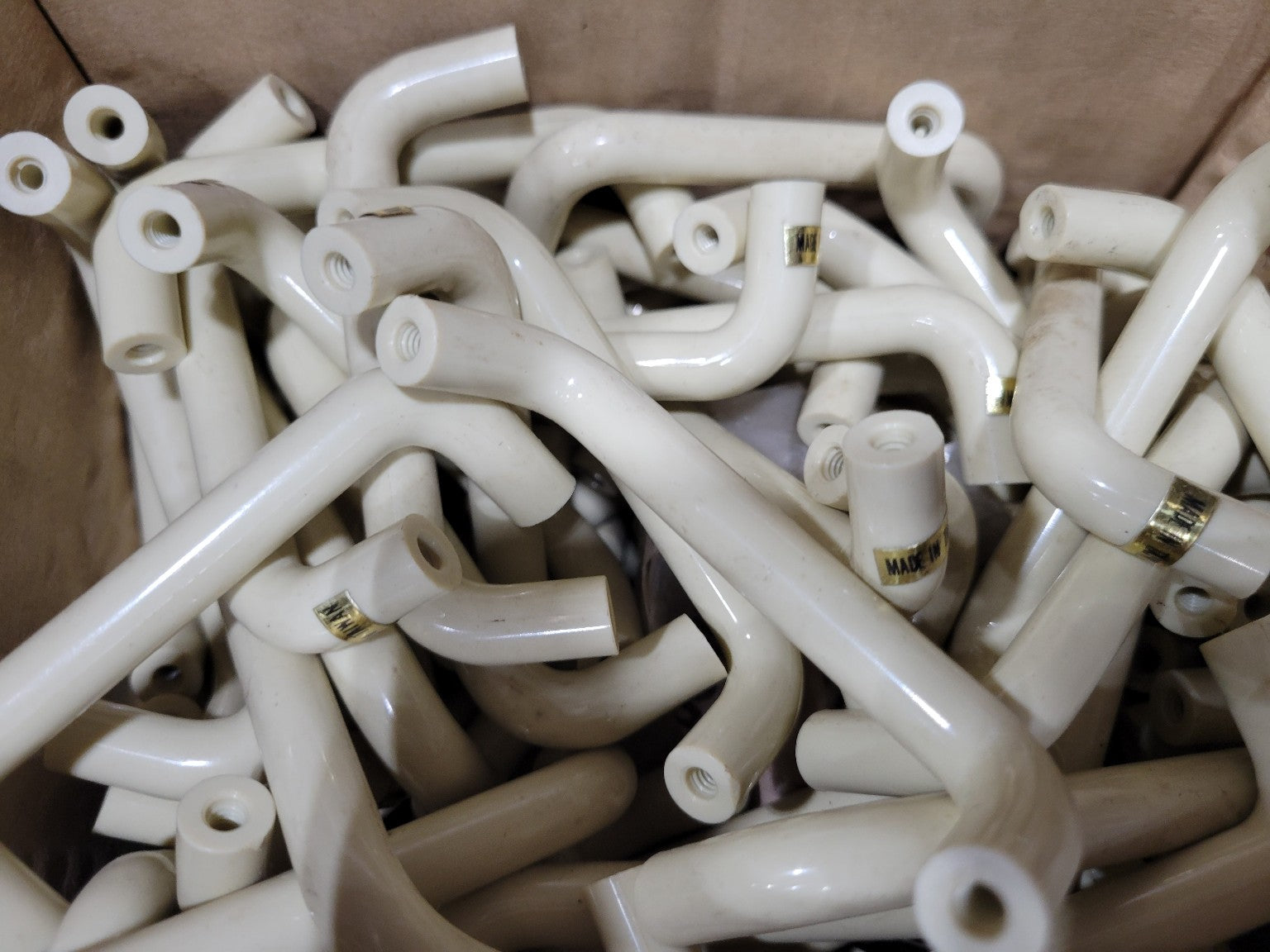 Vintage 3" Cream Plastic Drawer Pulls – Set of 89