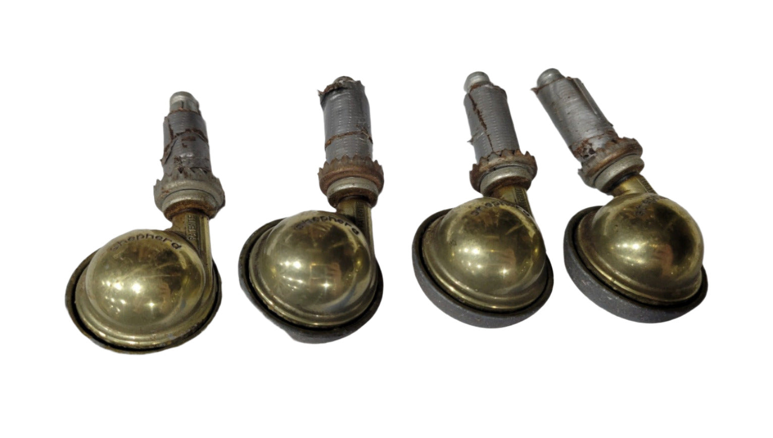 Vintage Brass Shepherd Ball Casters – Set of 4
