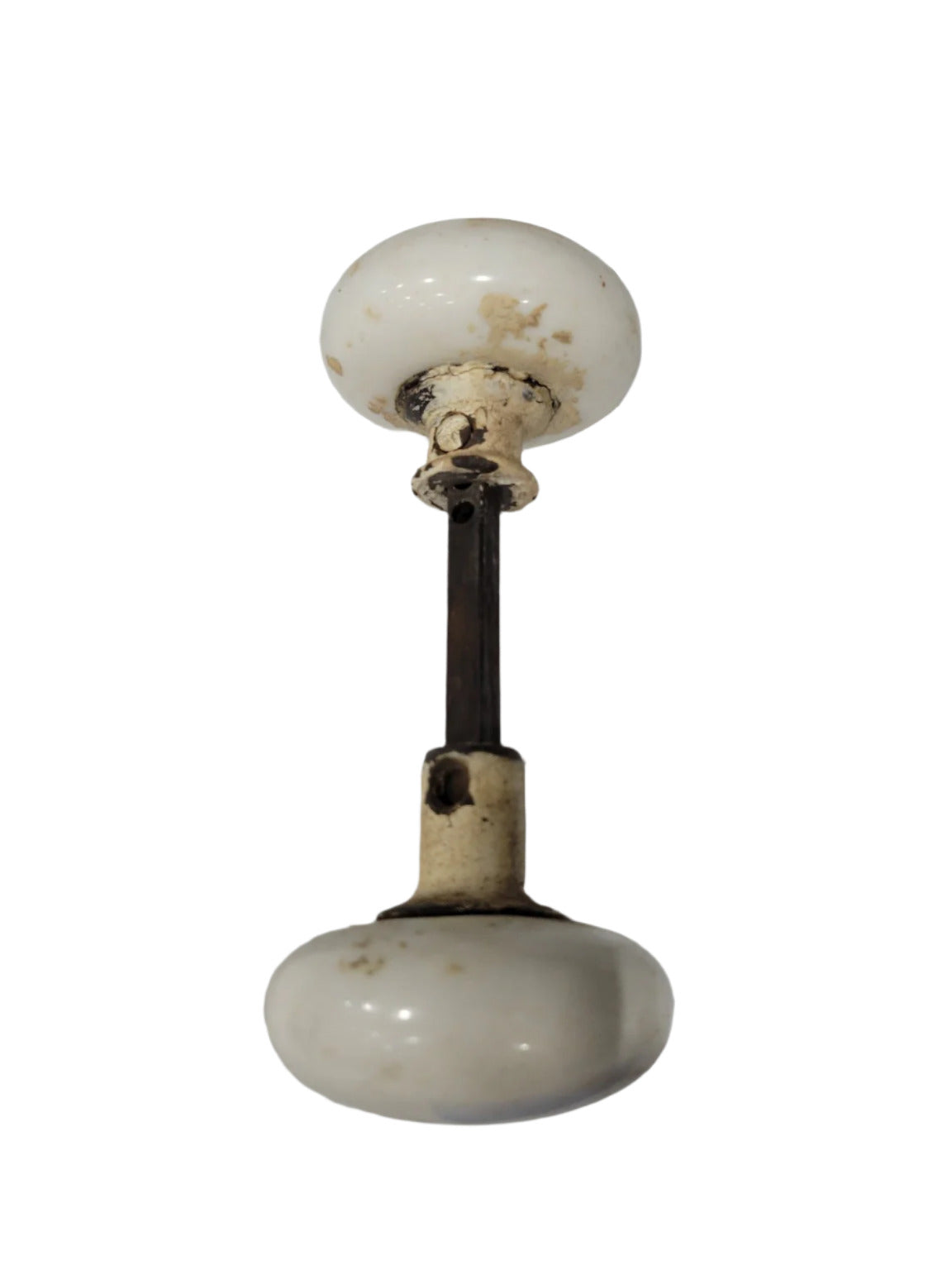 Antique White Porcelain Door Knob Set – 2 ¼" Diameter