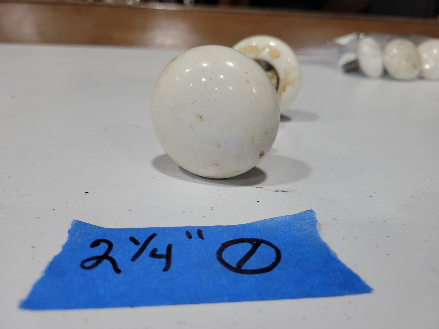 Antique White Porcelain Door Knob Set – 2 ¼" Diameter