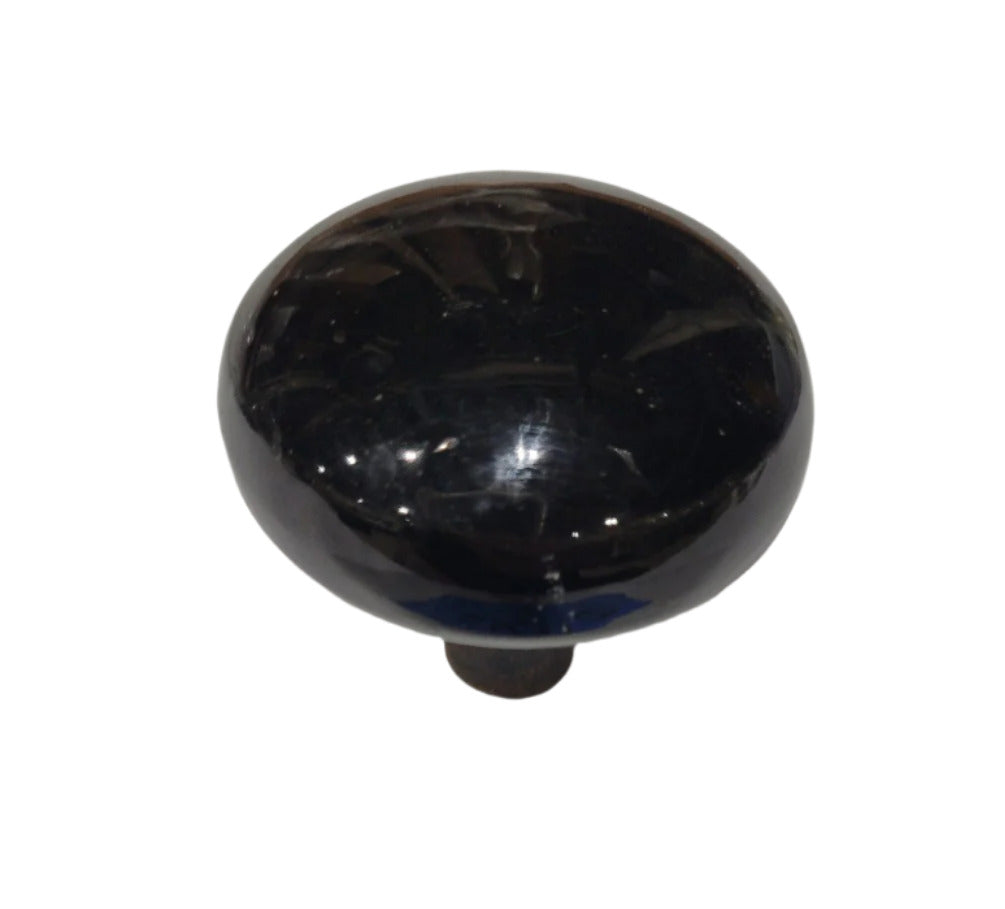 Antique Black Porcelain Door Knob – 2 ⅞" Diameter