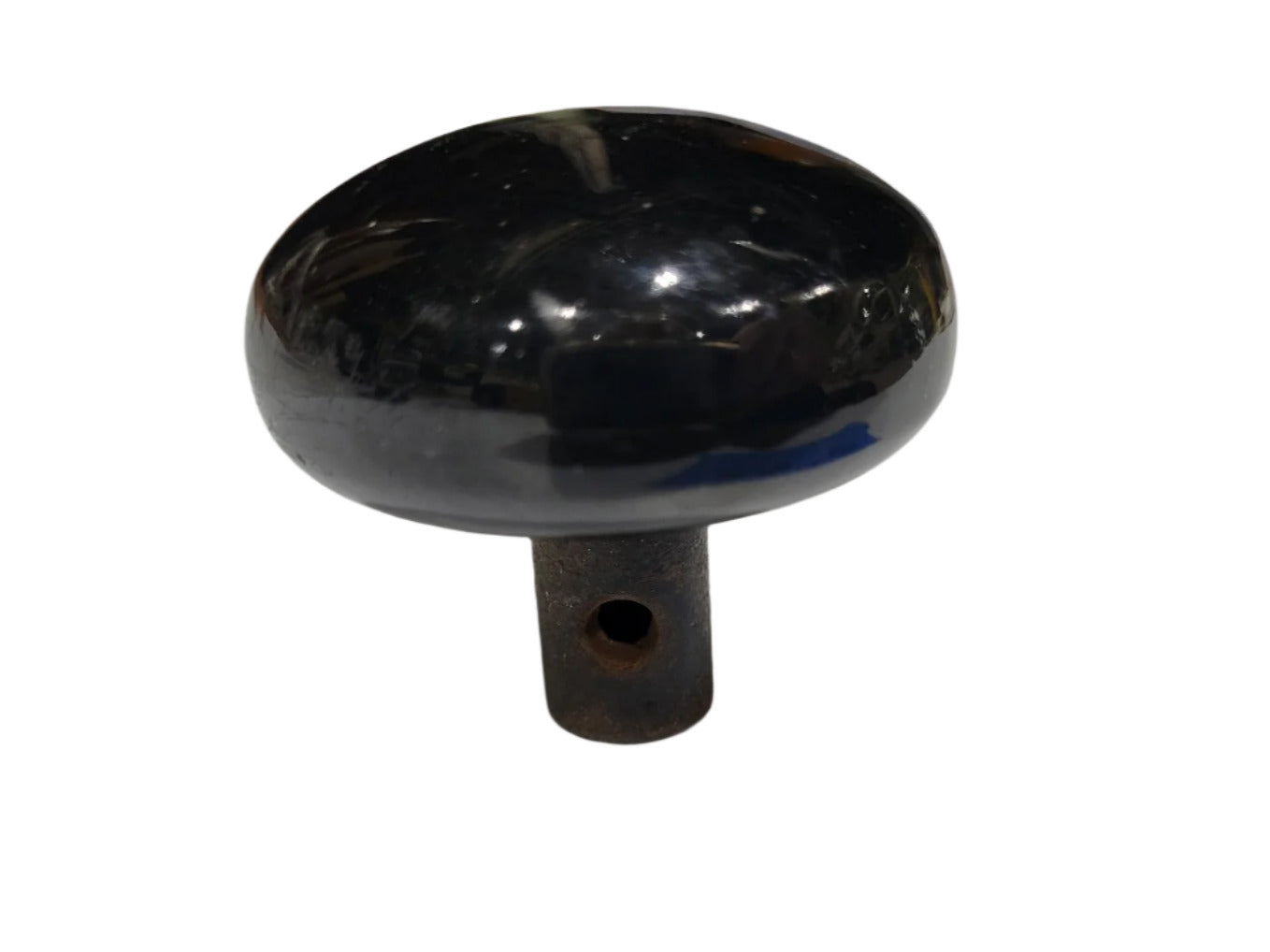 Antique Black Porcelain Door Knob – 2 ⅞" Diameter