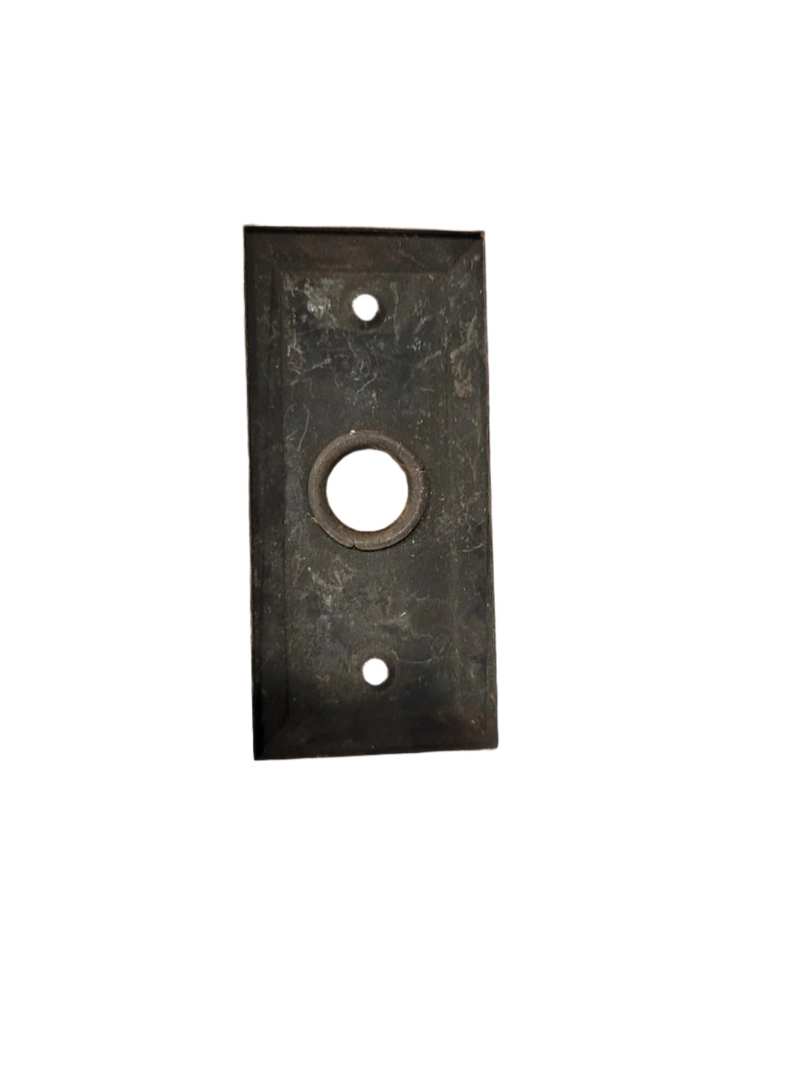 Antique Brass-Plated Steel Door Knob Backplate – Beveled Rectangle 3 ¼" L x 1 ½" W