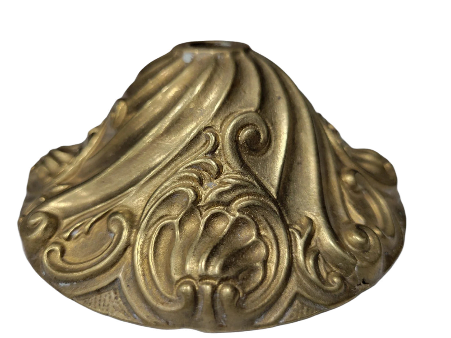 Pair of Ornate Brass Lamp Base Covers – Swirling Acanthus Design