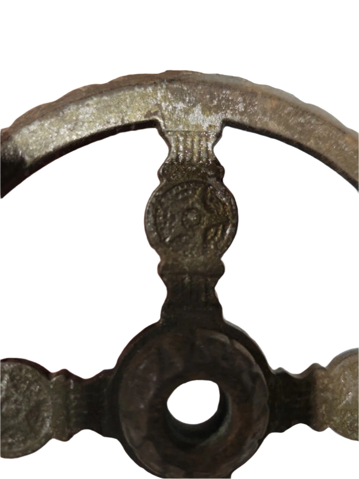 Pair of Ornate Cast Iron Rosette Valve Handles – 4½″ Diameter – Oil Lamp Parts
