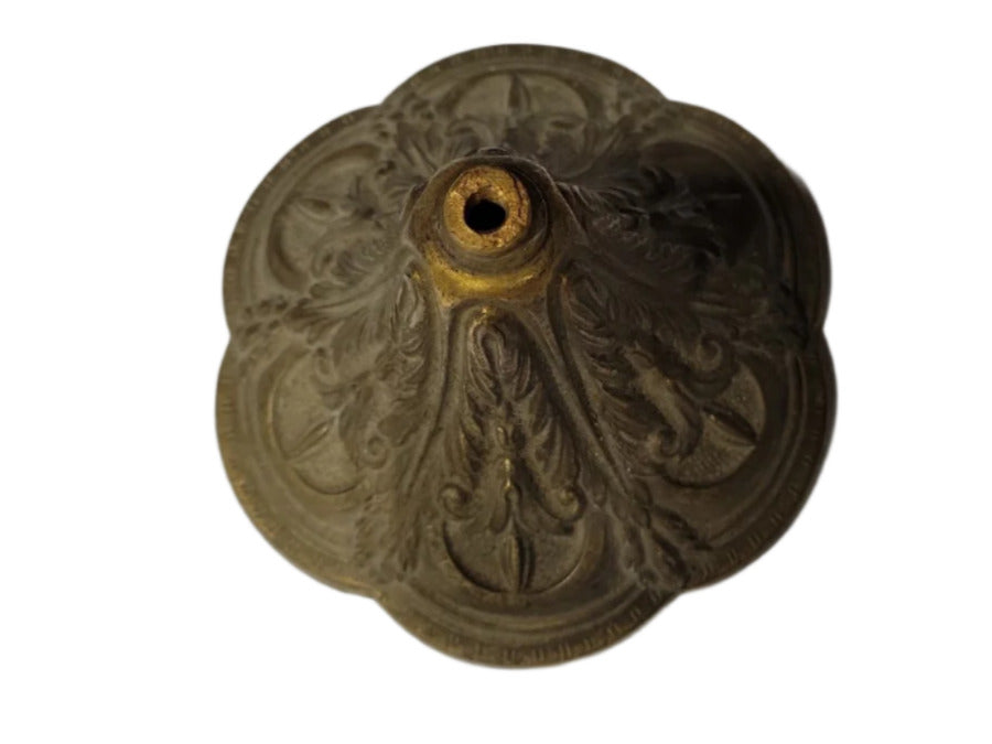 Antique Cast Brass Lamp Base – Ornate Acanthus Leaf Design
