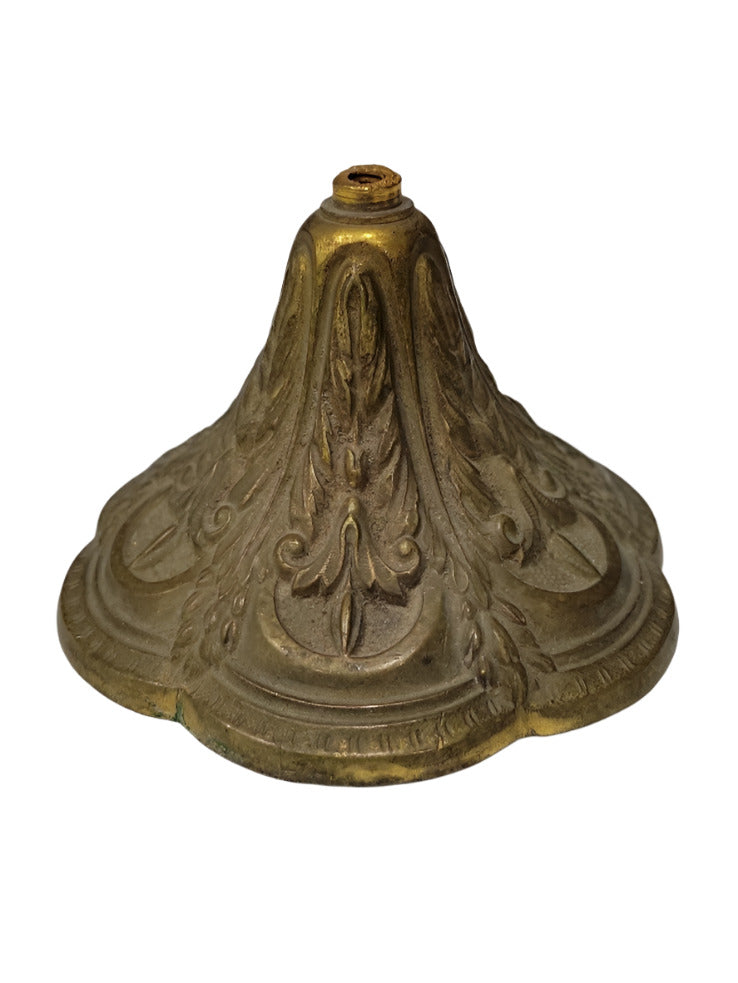 Antique Cast Brass Lamp Base – Ornate Acanthus Leaf Design