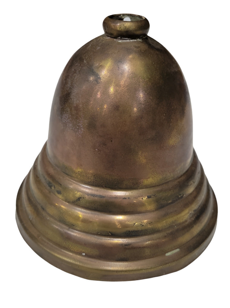 Antique Stepped Brass Lamp Canopy – 4 ⅝" Diameter x 4" Tall