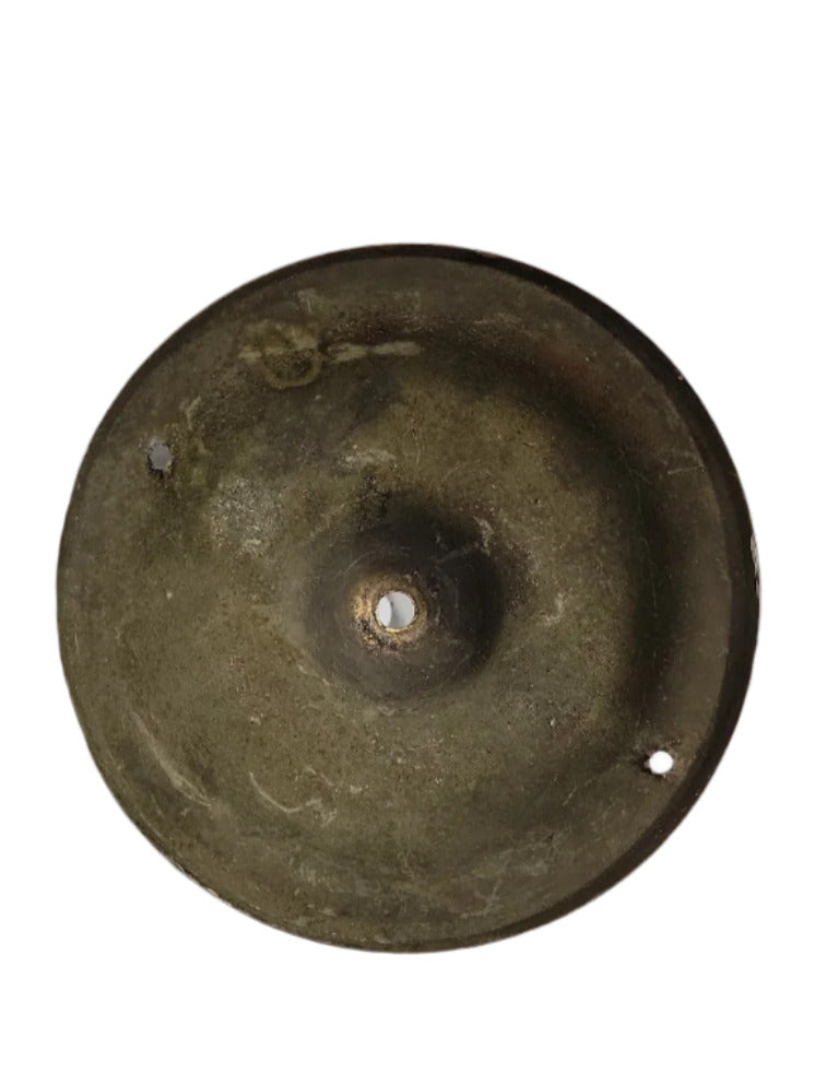 Antique Cast Brass Canopy with Worn Patina – 6 Diameter Fixture Base