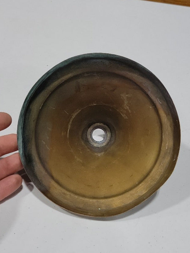 5 ¾" Brass Light Fixture Canopy – Patina & Polished Contrast