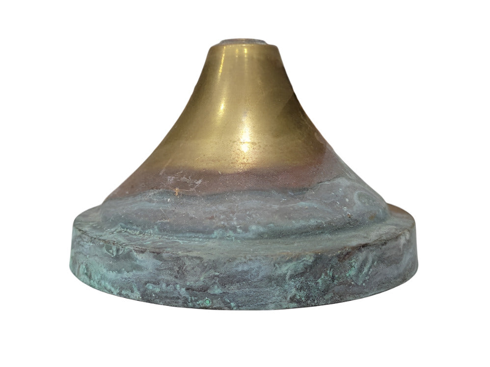 5 ¾" Brass Light Fixture Canopy – Patina & Polished Contrast