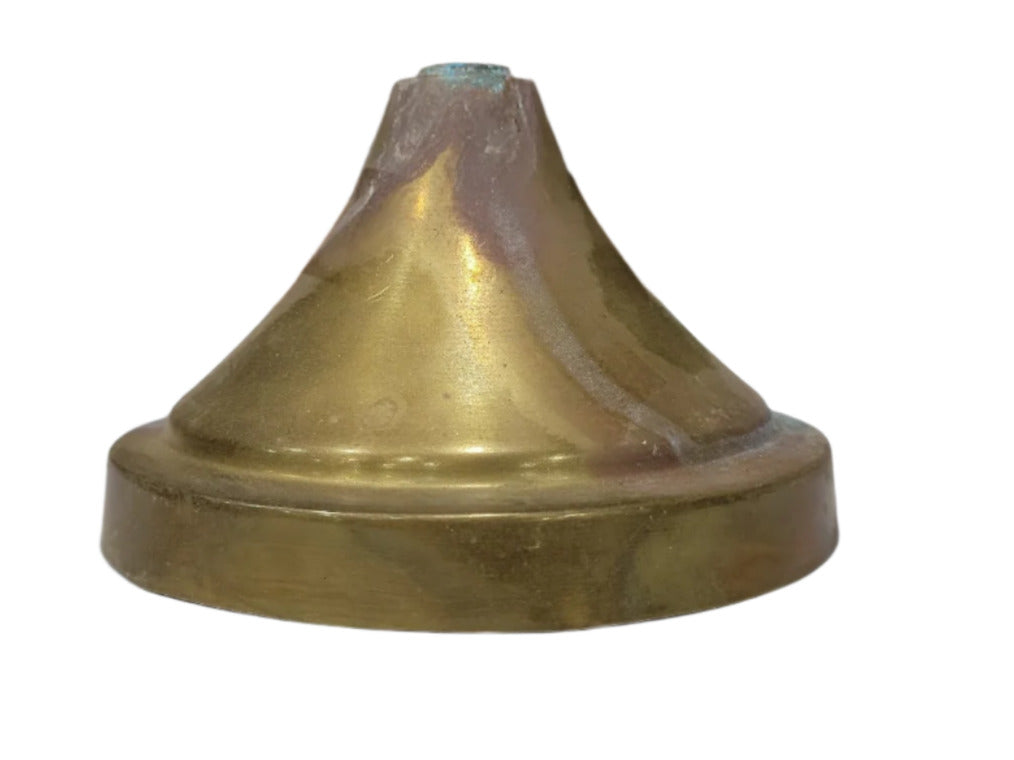 5 ¾" Brass Light Fixture Canopy – Patina & Polished Contrast