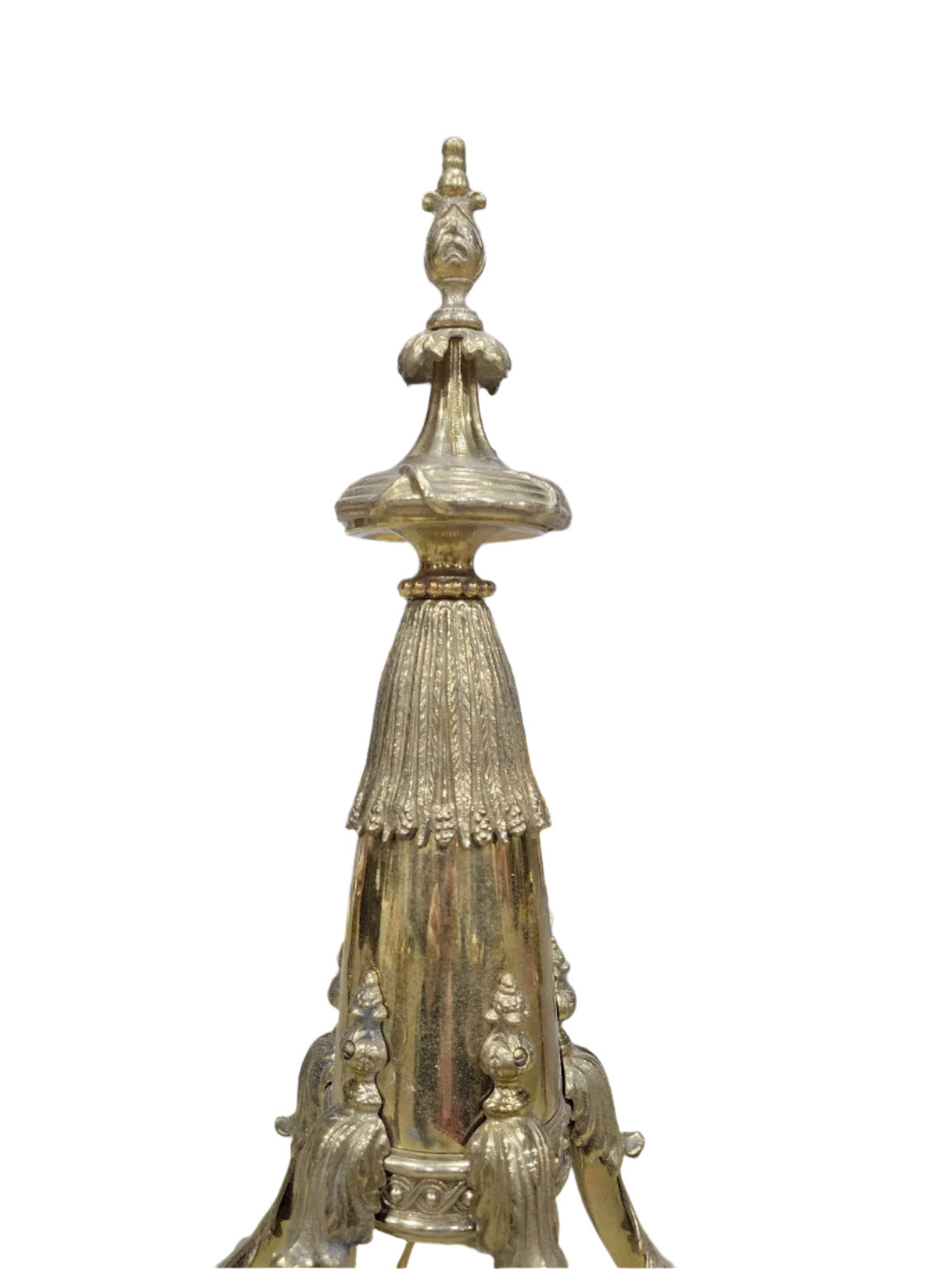 Vintage Brass Rococo-Style 5-Arm Chandelier – Ornate Detailing (AS IS)