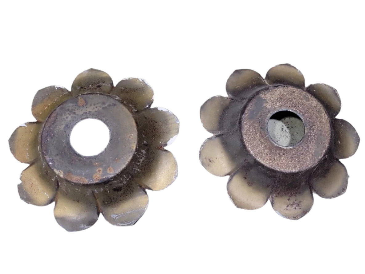 Pair of Scalloped Brass Bobeche-Style Canopy Covers – 7 ½" Diameter