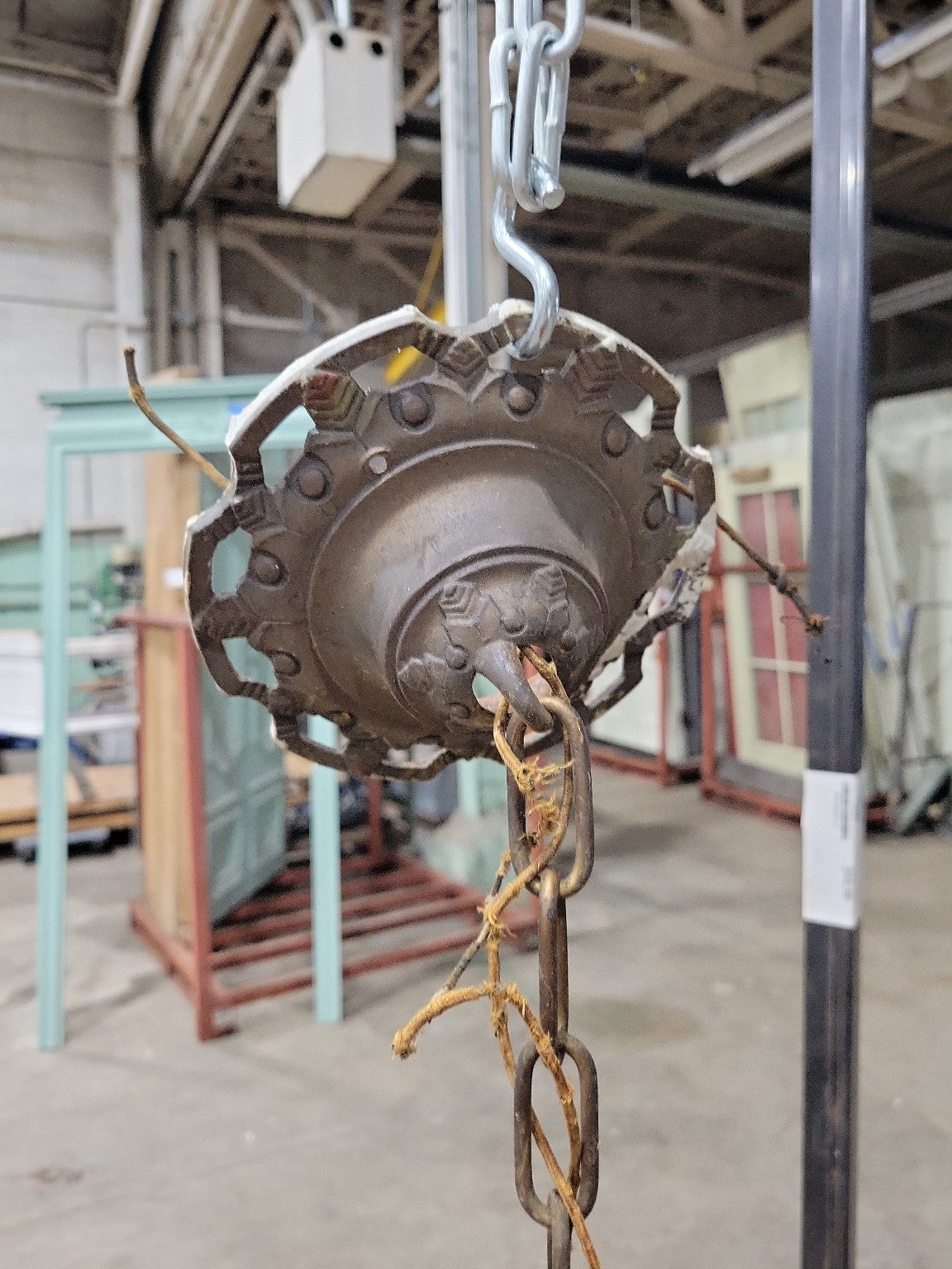 1920's Cast Iron 5-Light Chandelier – Ornate Openwork Design (AS IS)