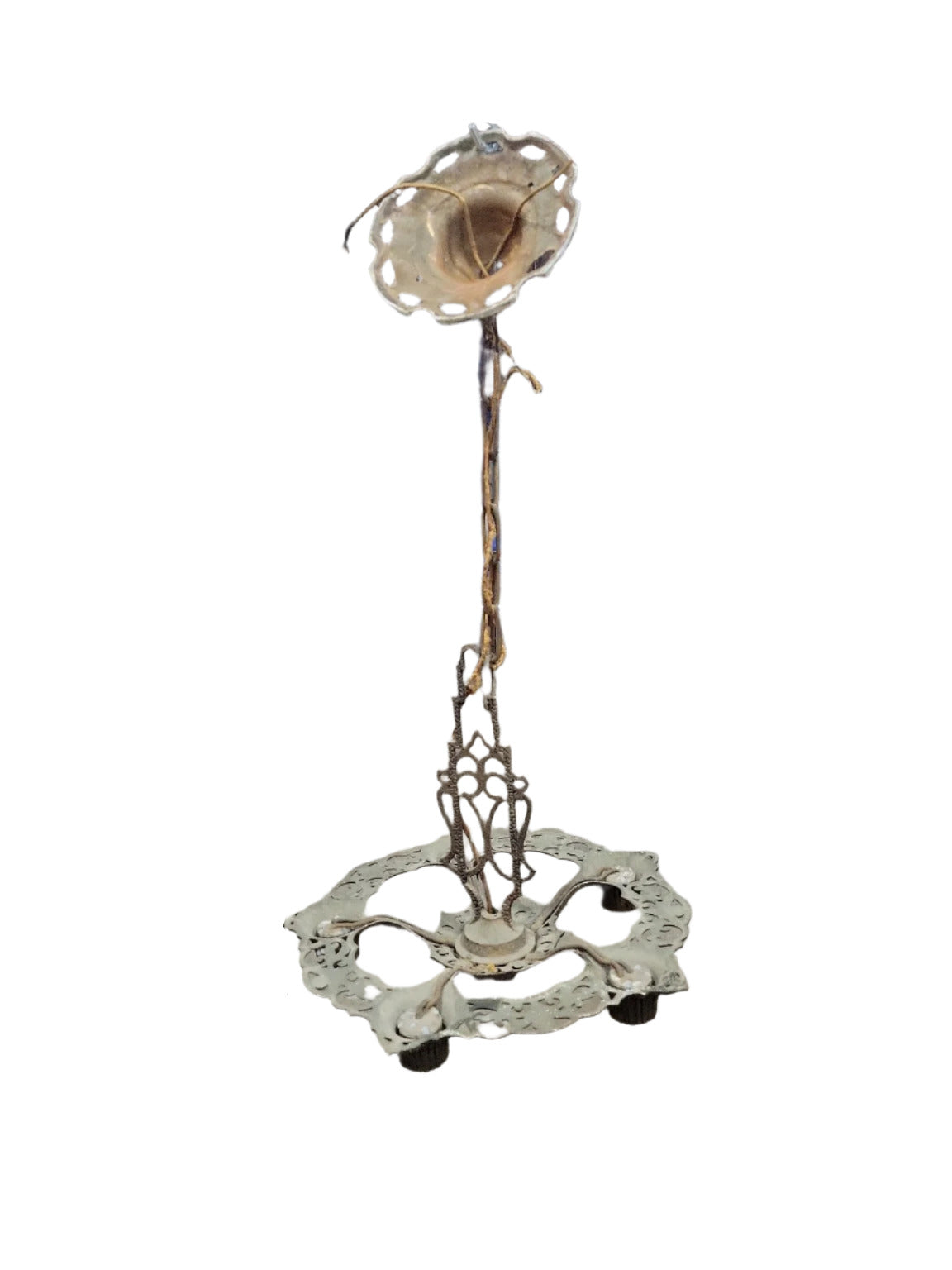 1920's Cast Iron 5-Light Chandelier – Ornate Openwork Design (AS IS)