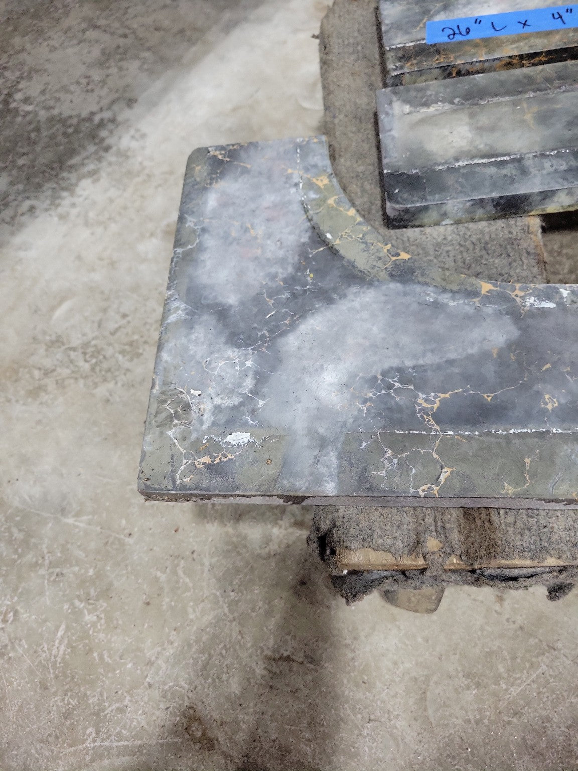 Salvaged Black Marble Fireplace Surround – Curved and Rectilinear Marble Set