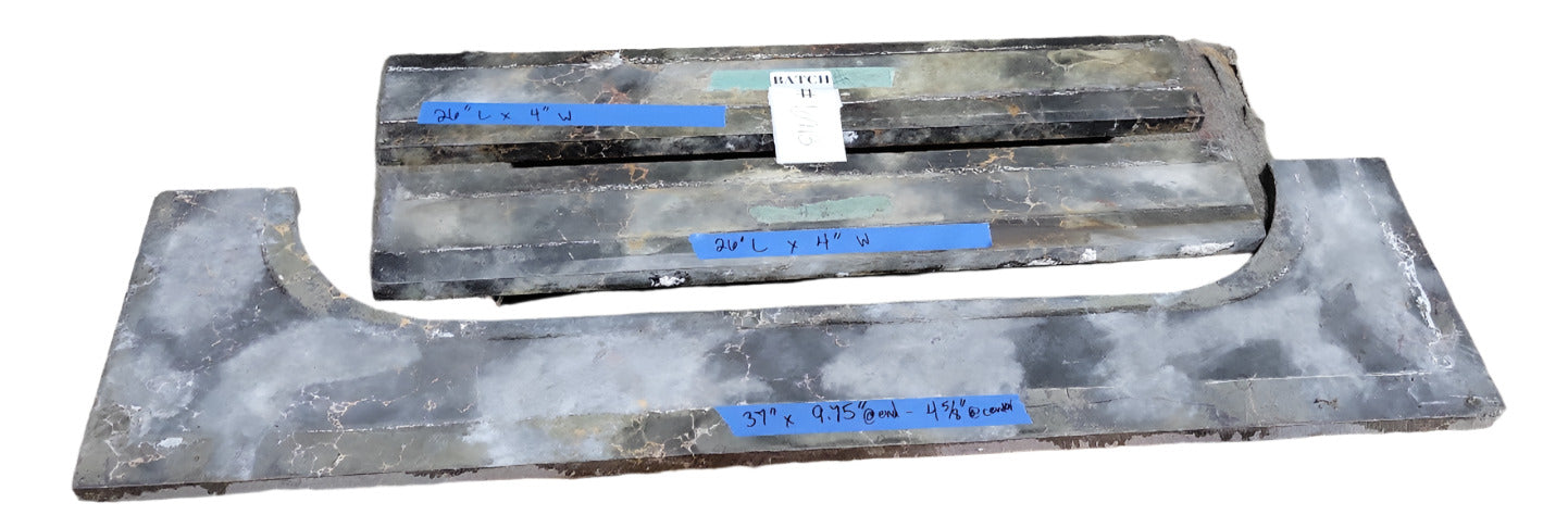 Salvaged Black Marble Fireplace Surround – Curved and Rectilinear Marble Set
