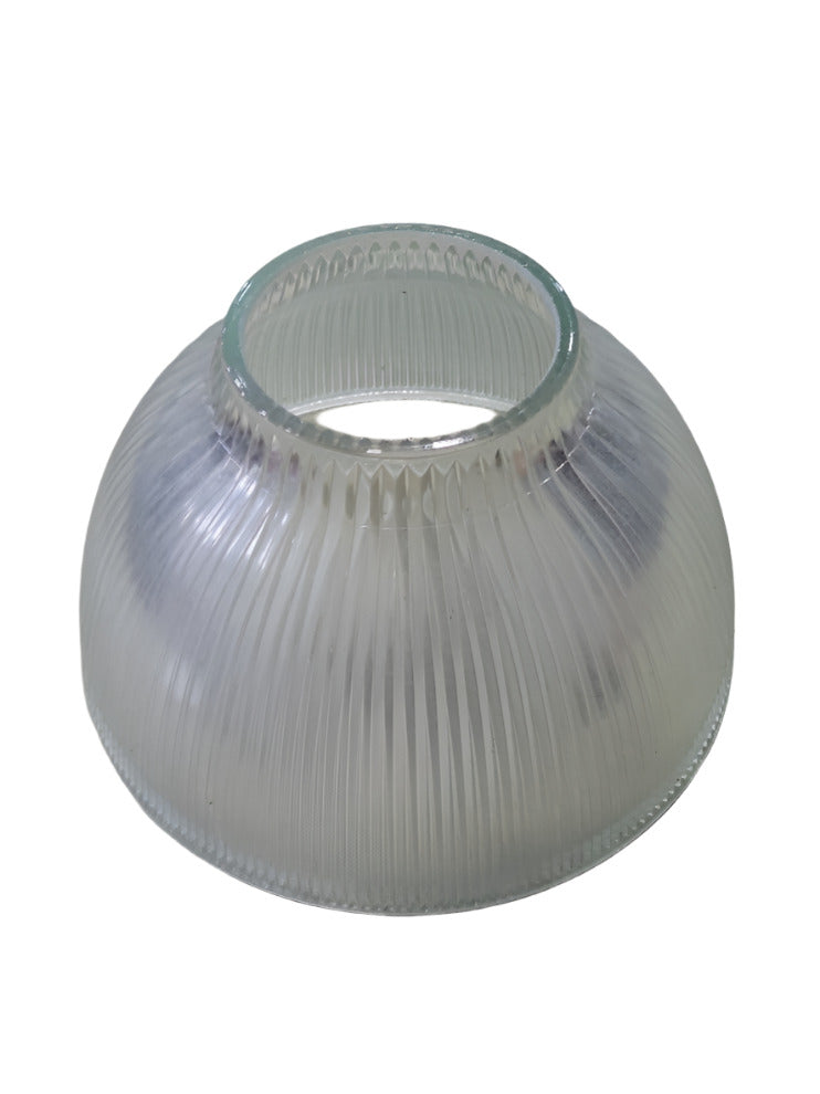 Vintage Ribbed Glass Light Shade – Industrial Dome Style