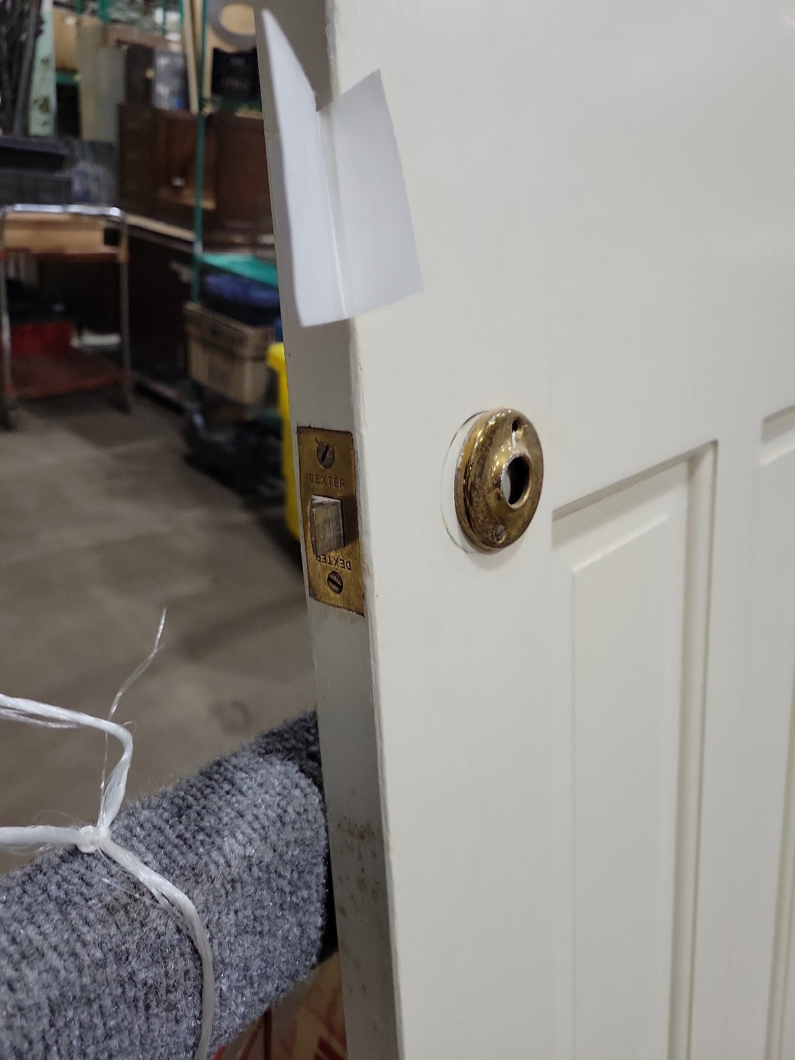 Vintage 5-Panel Wood Door with Dexter Brass Latch (No Knob) - 26" W x 80" H x 1 ¼" D