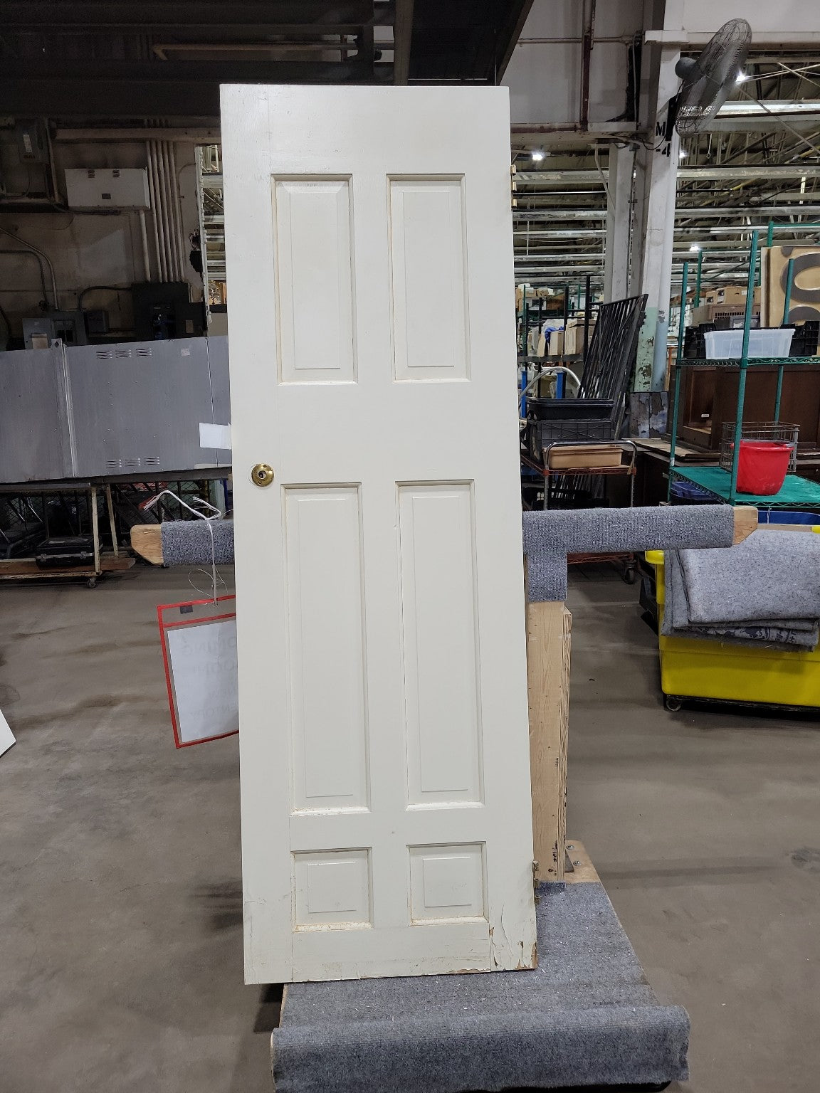 Vintage 5-Panel Wood Door with Dexter Brass Latch (No Knob) - 26" W x 80" H x 1 ¼" D