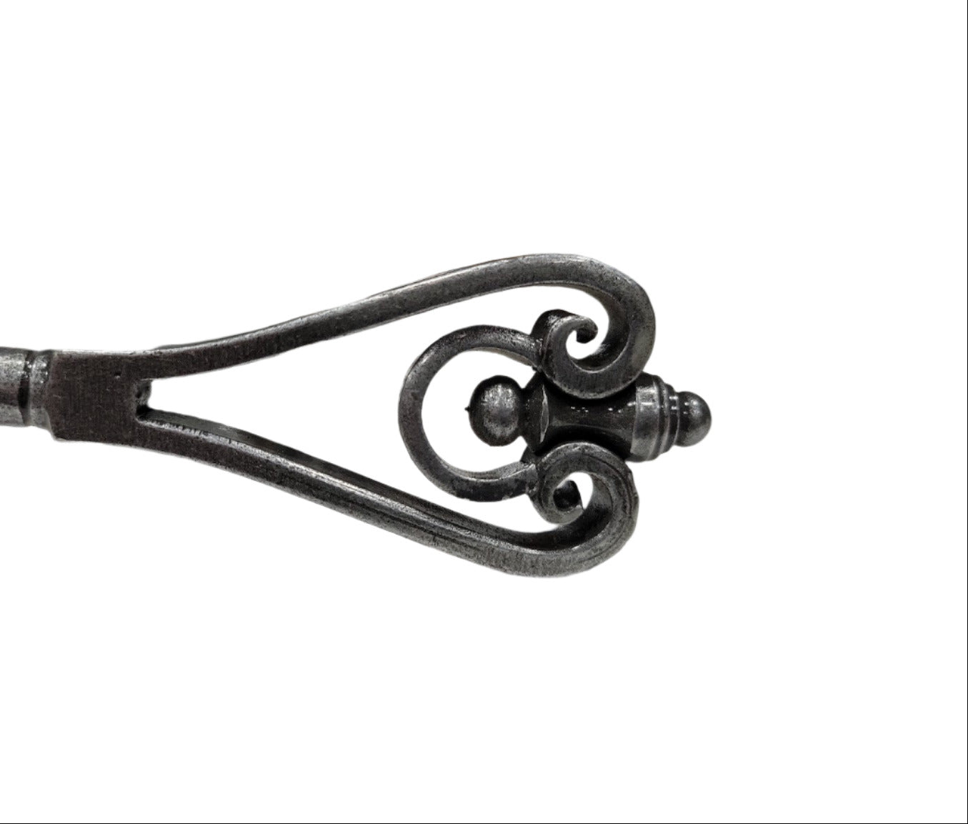 Emtek Lafayette Lever Set – Satin Steel Finish with Decorative Scroll Backplate