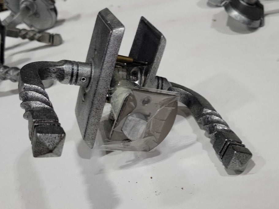 Emtek San Carlos Lever Set – Satin Steel with Rectangular Backplate