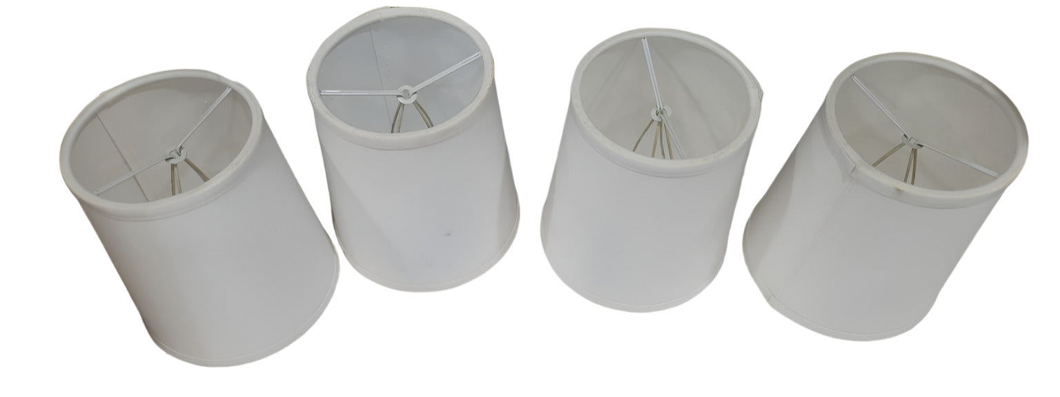 Pair of Contemporary Black Iron Wall Sconces with White Shades