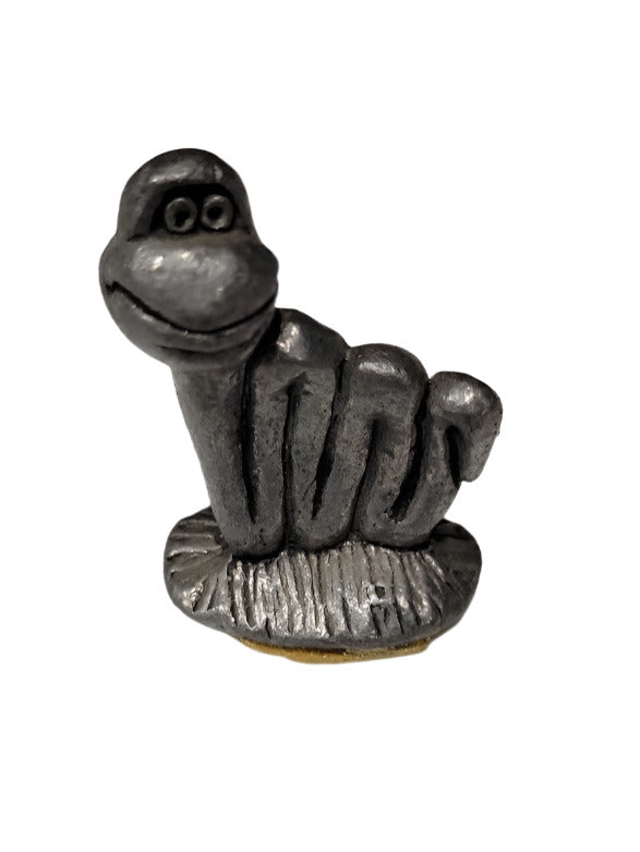 Miniature Cast Pewter Worm Figurine – Michael Ricker 1970's Character Sculpture