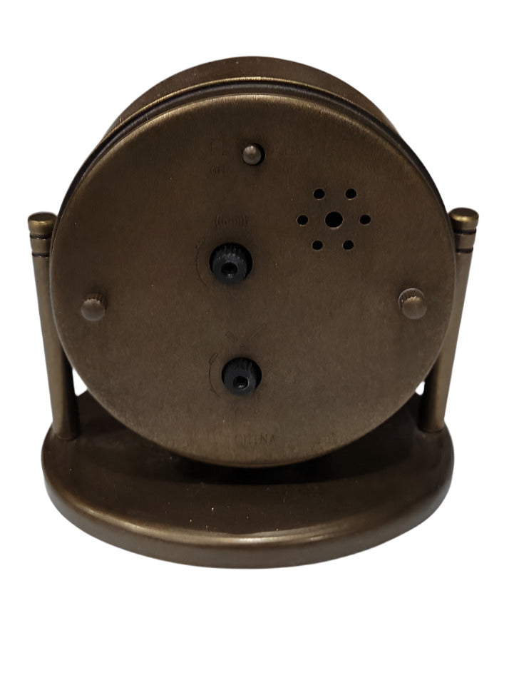 Crosley Retro Desk Alarm Clock – Brass Finish, 4" Face