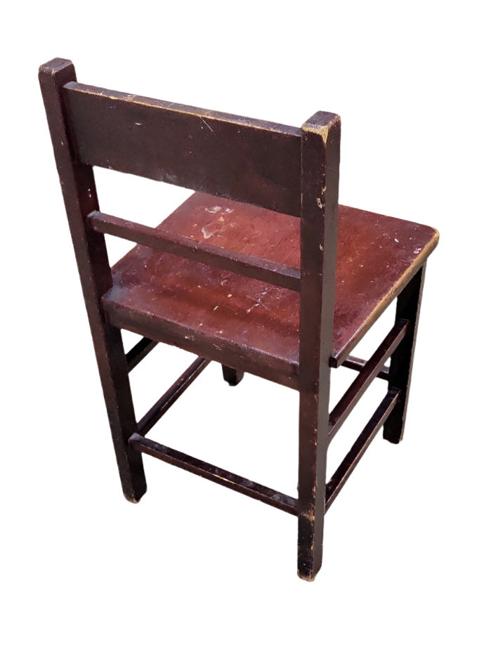 Vintage Slat Back Wooden Side Chair