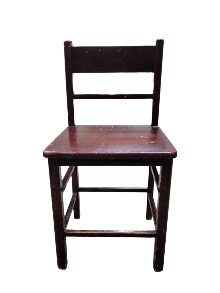 Vintage Slat Back Wooden Side Chair