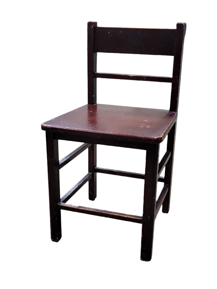 Vintage Slat Back Wooden Side Chair