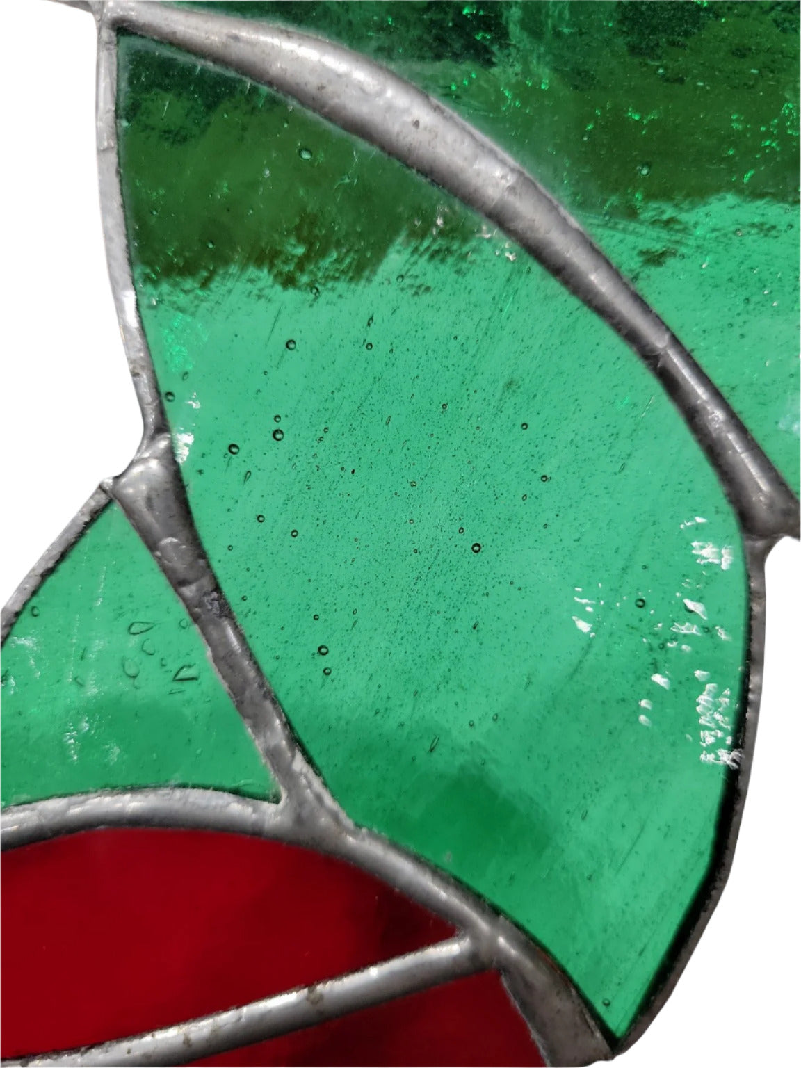 Stained Glass Holiday Wreath Panel – Red Bow Accent