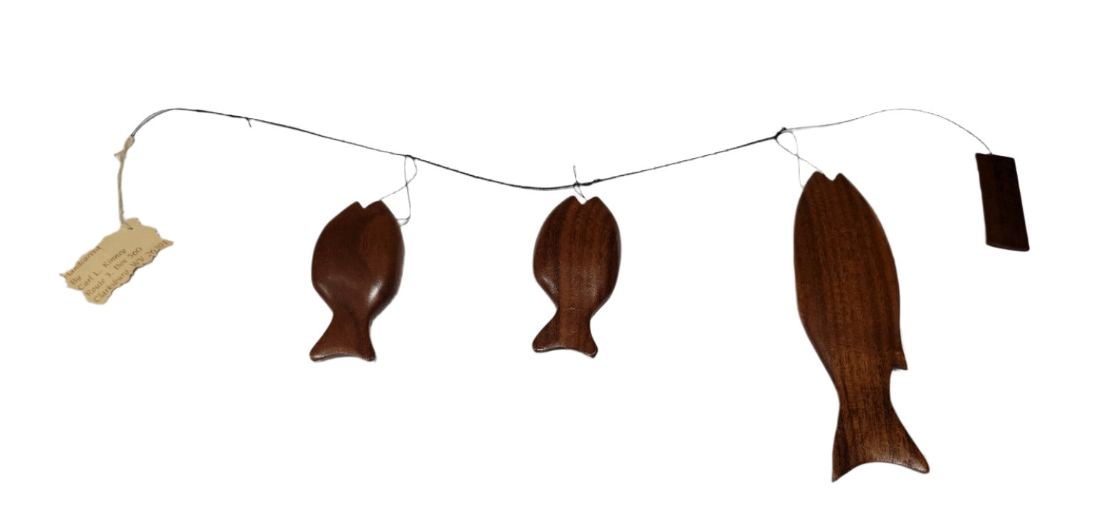 1957 Handcarved Walnut Fish Wall Art – Carl L. Kinney, WV