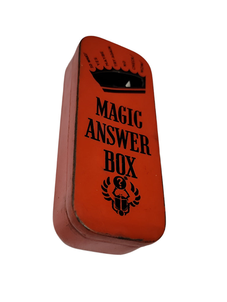 Vintage Magic Answer Box – Fortune Teller Toy Tin, 1950s