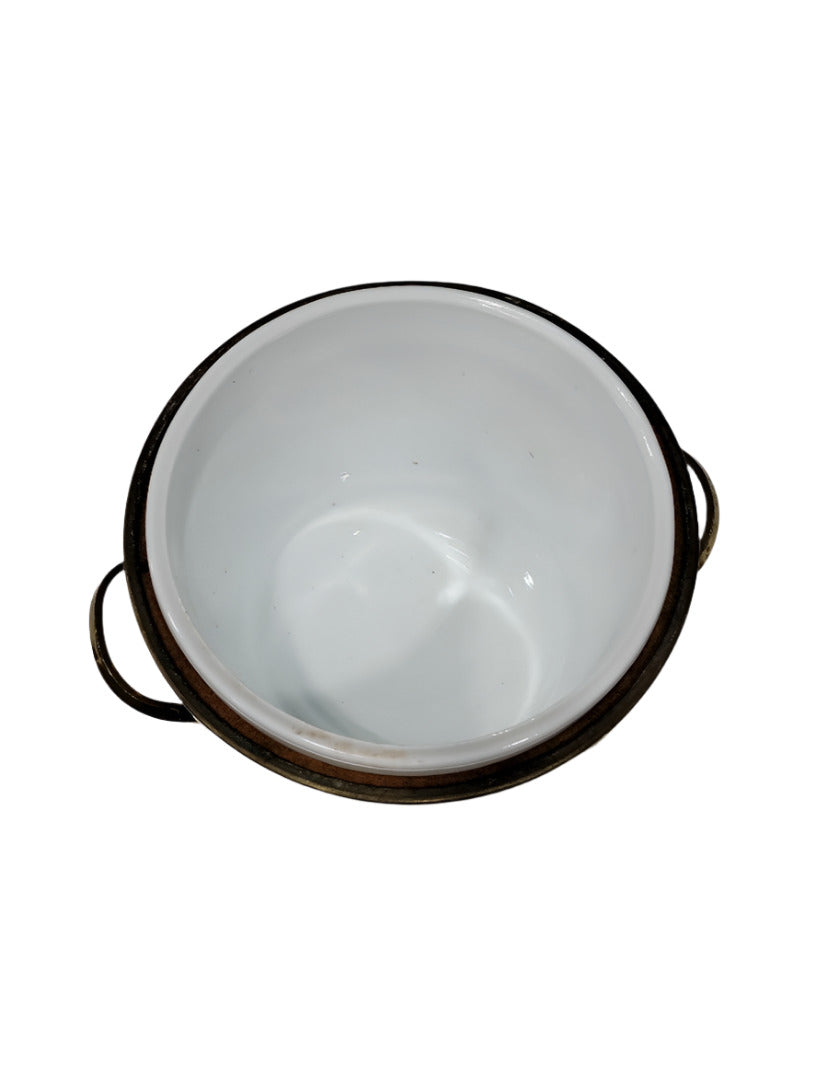 Vintage Brass Ice Bucket with Lid and Handles