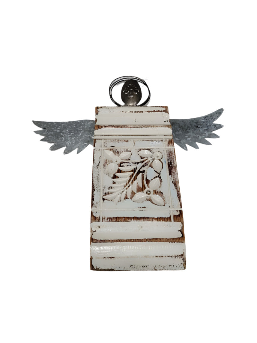 Upcycled Tin and Wood Angel Wall Decor – Reclaimed Salvage Art