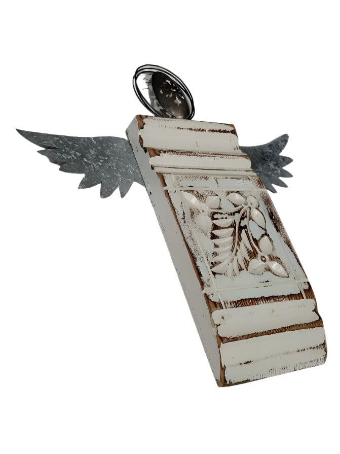 Upcycled Tin and Wood Angel Wall Decor – Reclaimed Salvage Art