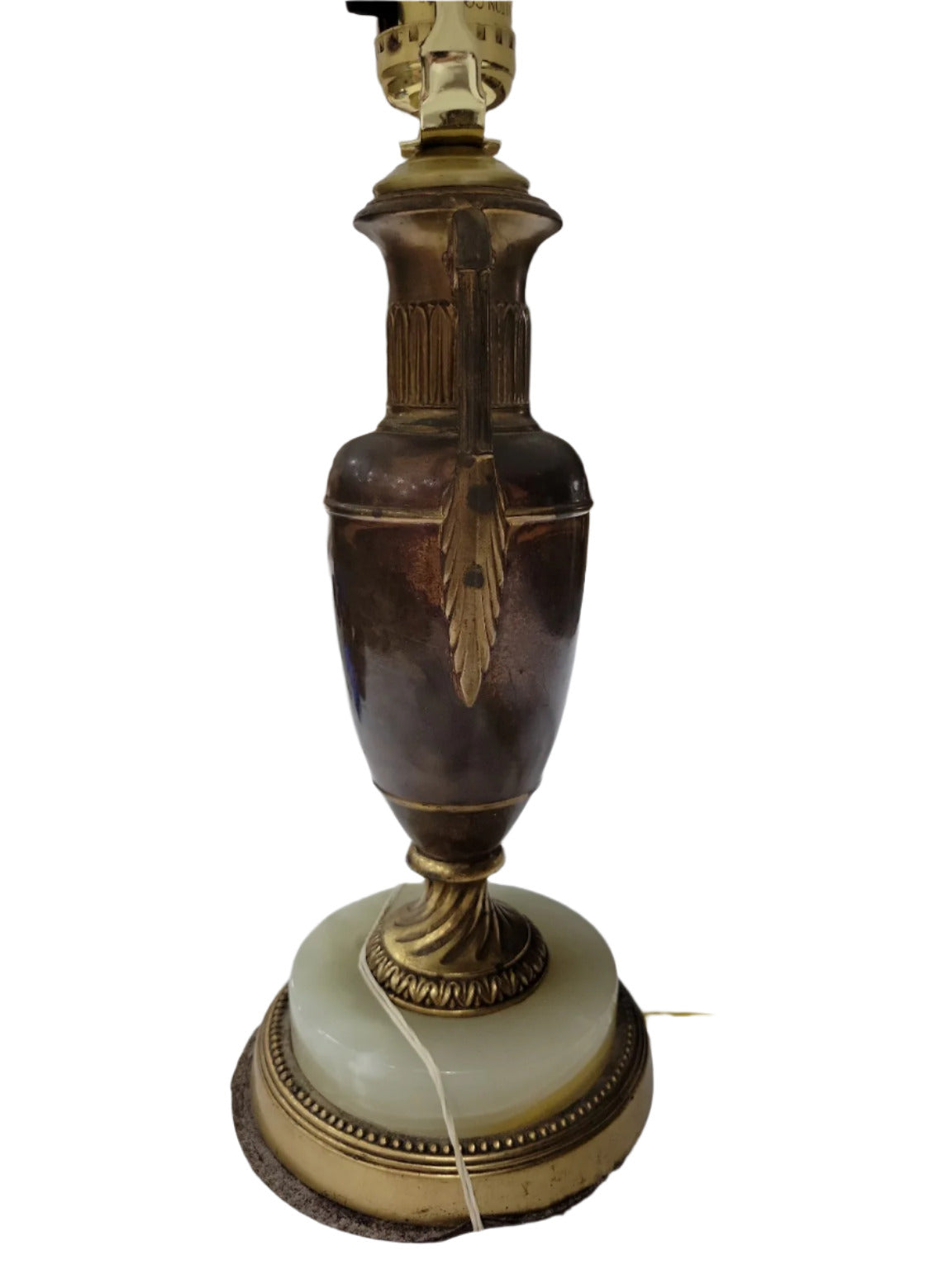 Vintage Brass & Marble Table Lamp with Neoclassical Motif