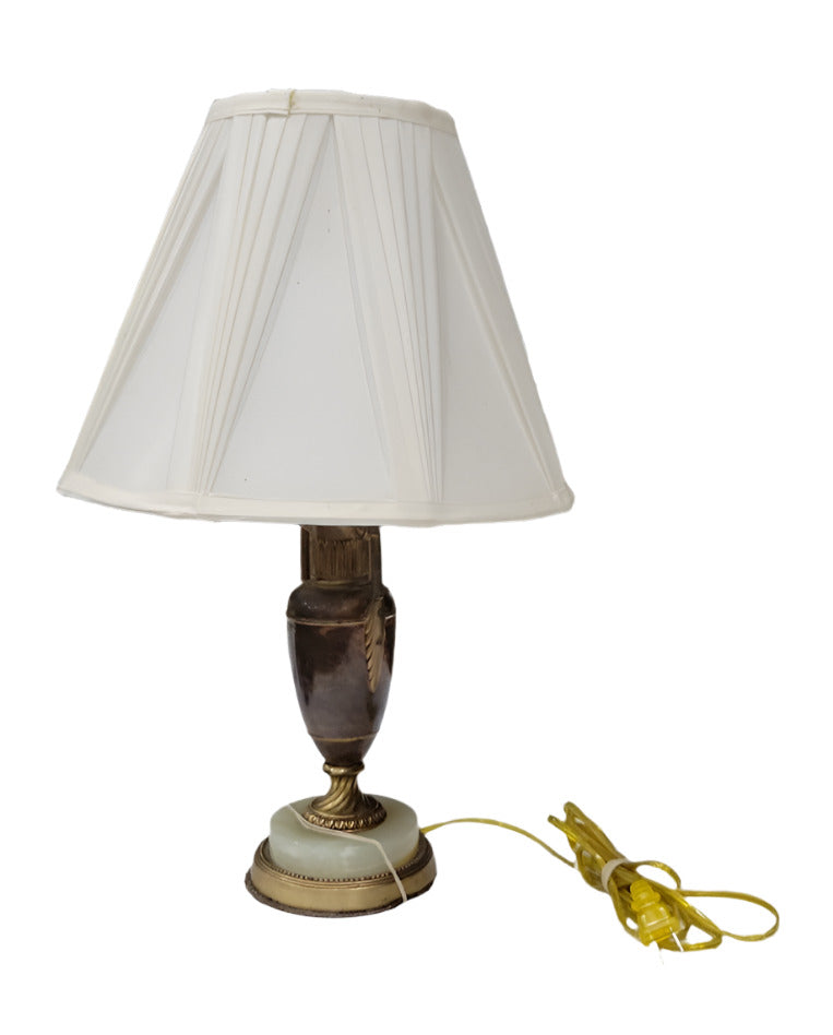 Vintage Brass & Marble Table Lamp with Neoclassical Motif