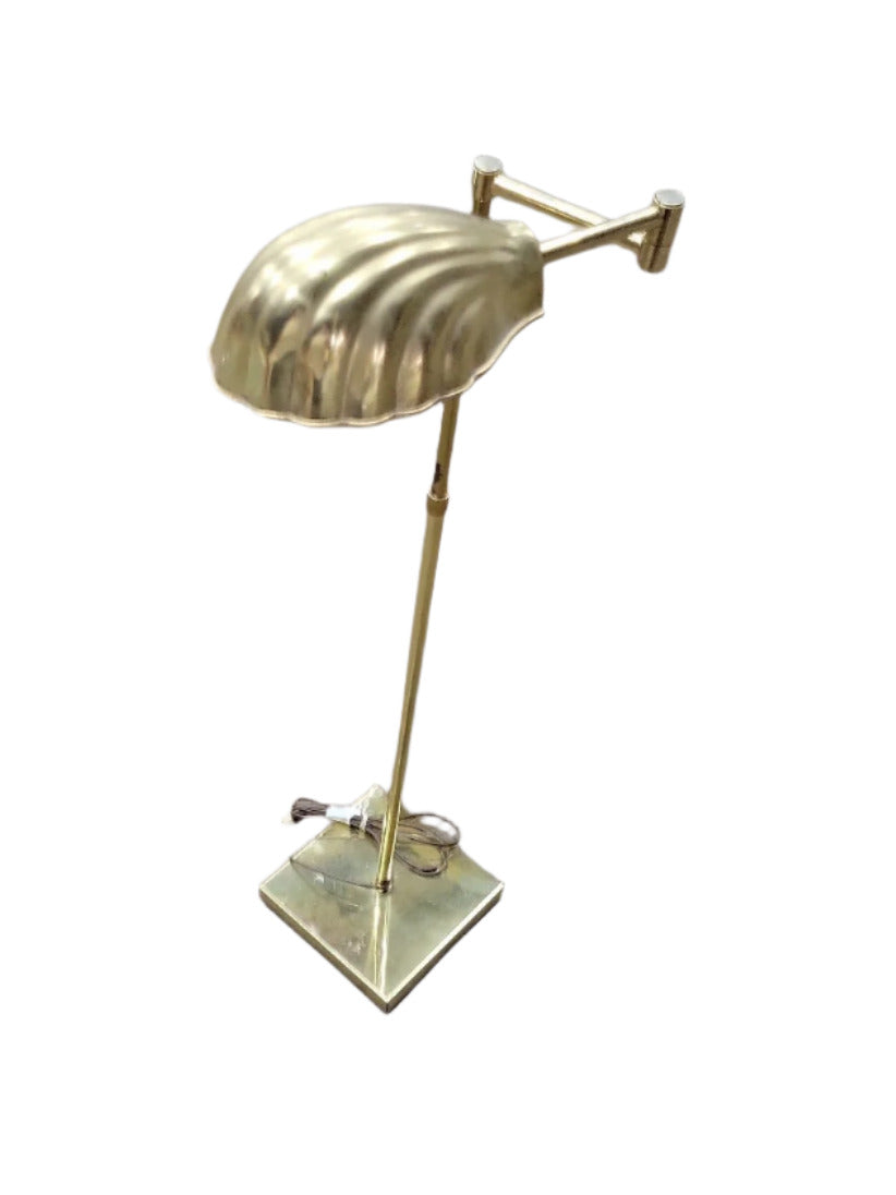 Adjustable Brass Pharmacy Floor Lamp – Shell Shade