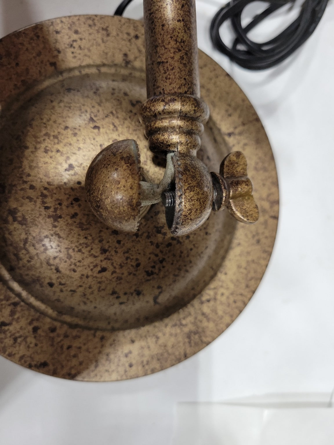 Speckled Bronze Adjustable Desk Lamp with Faulty Base Joint (AS IS)