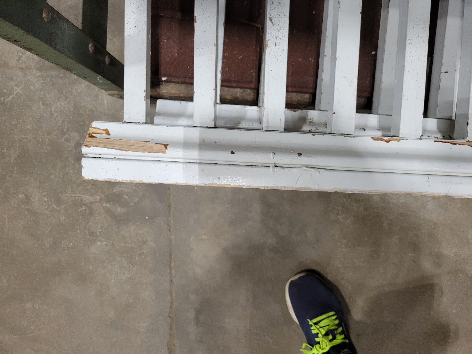 Reclaimed Painted Wood Railings – Set of Two Straight Sections with Square Spindles