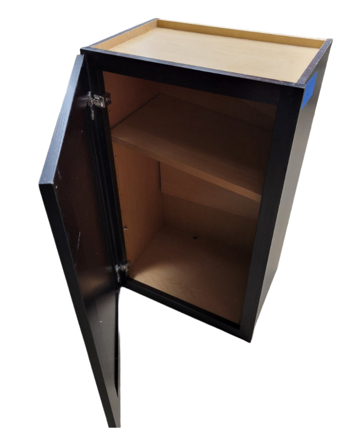 Dark Wood Single-Door Kitchen Wall Cabinet – 16" W x 12" D x 30" T