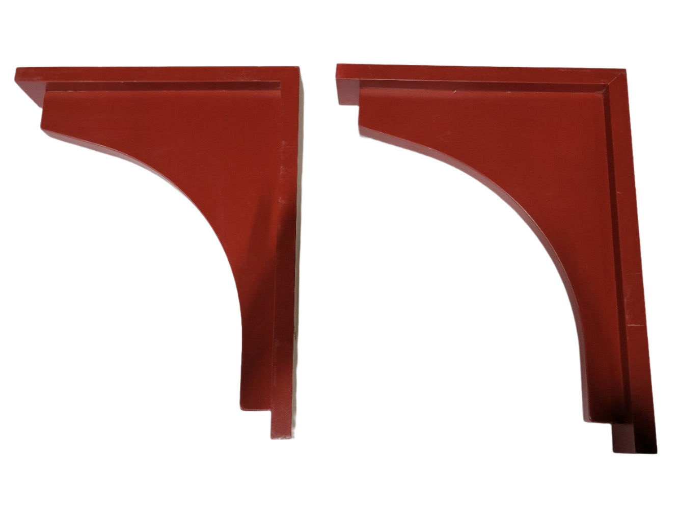 Red Double-Door Wall Cabinet with Matching Knee Braces – 29 ¾" W x 12" D x 30" T